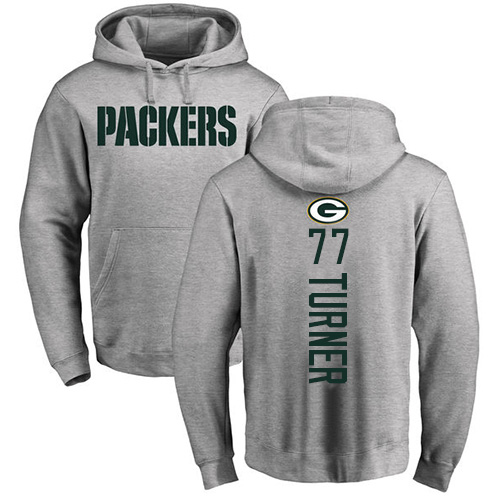 Men Green Bay Packers Ash #77 Turner Billy Backer Nike NFL Pullover Hoodie Sweatshirts->nfl t-shirts->Sports Accessory